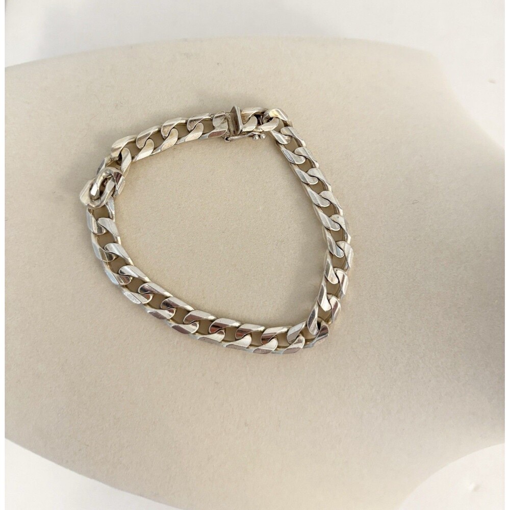 Vintage Italian Sterling Silver Cuban Link Bracelet 25g